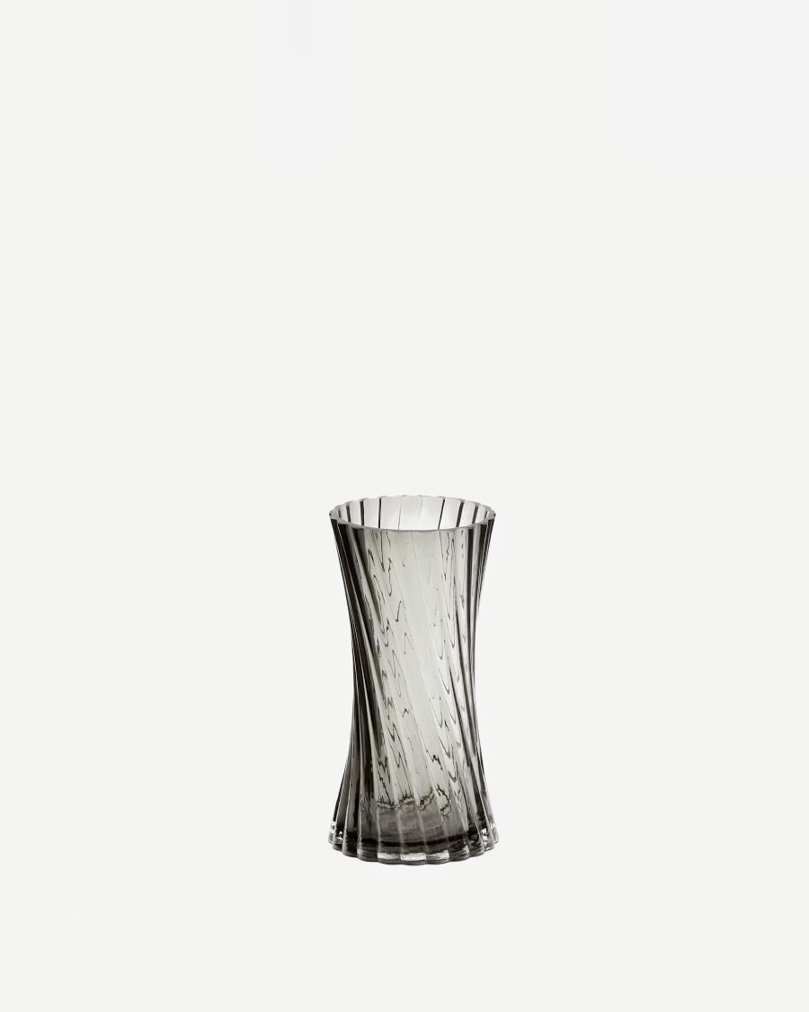 Jarrón Arep de vidrio gris 22,5 cm