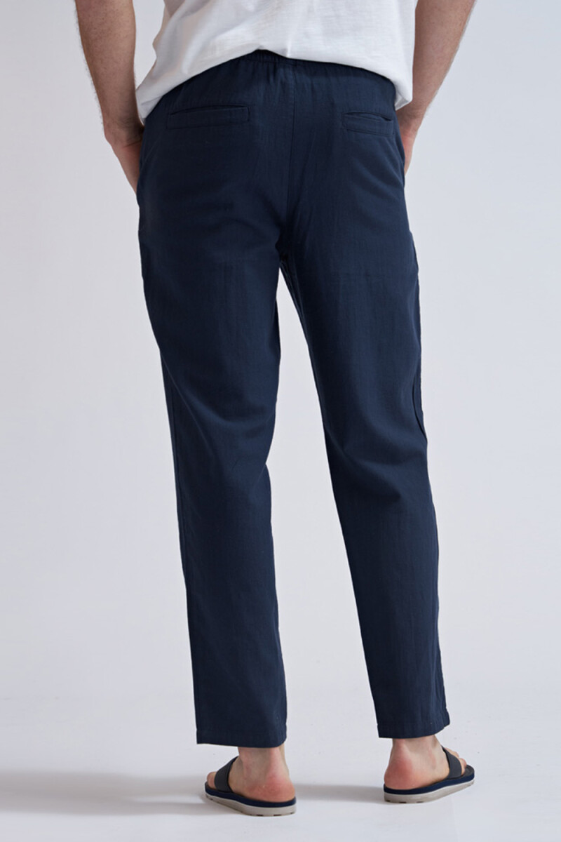 Pantalón de lino Azul Marino