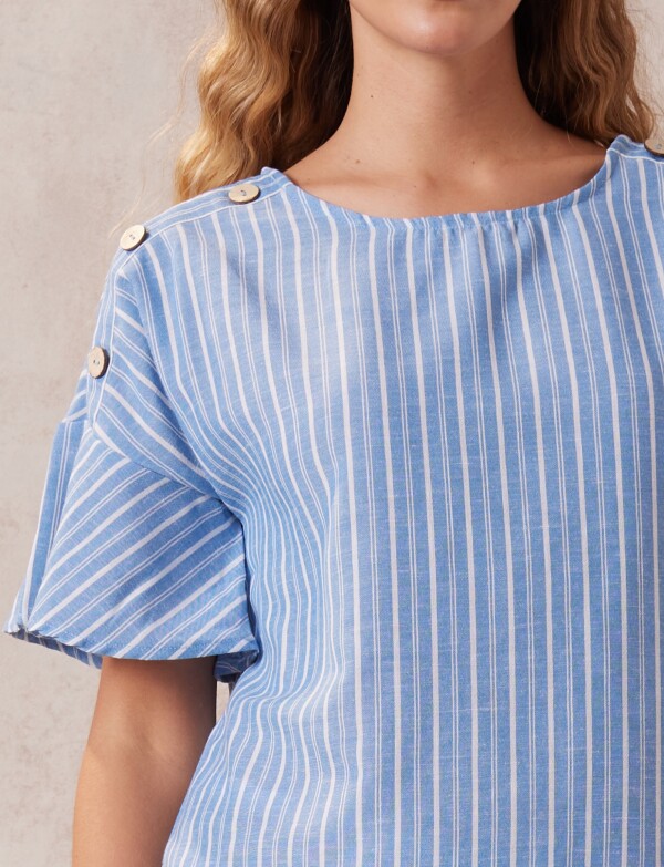 Blusa Botones AZUL/MULTI