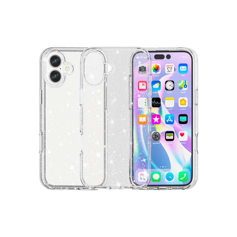Protector para iPhone 17 glitter transparente Protector Para Iphone 17 Glitter Transparente