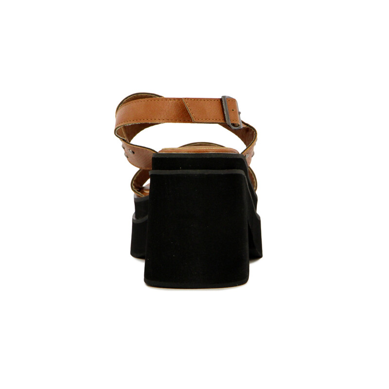 Darkness Sandalia Tira C/tachas Pulsera T/alto C/ Plataforma Marron