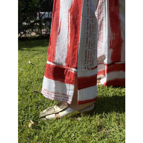 Pantalon Coco Print Rayas Rojo
