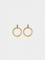 Aros Colgantes Con Cristales - Acero Inoxidable dorado