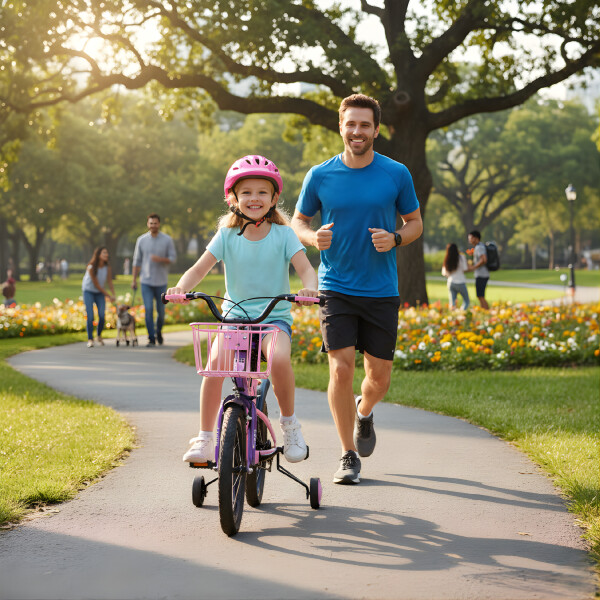 Bicicleta Infantil Yjtong Rod 16 Canasto Parrilla Rueditas Rosa 1