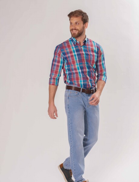 PANTALÓN DE JEAN CLÁSICO Celeste
