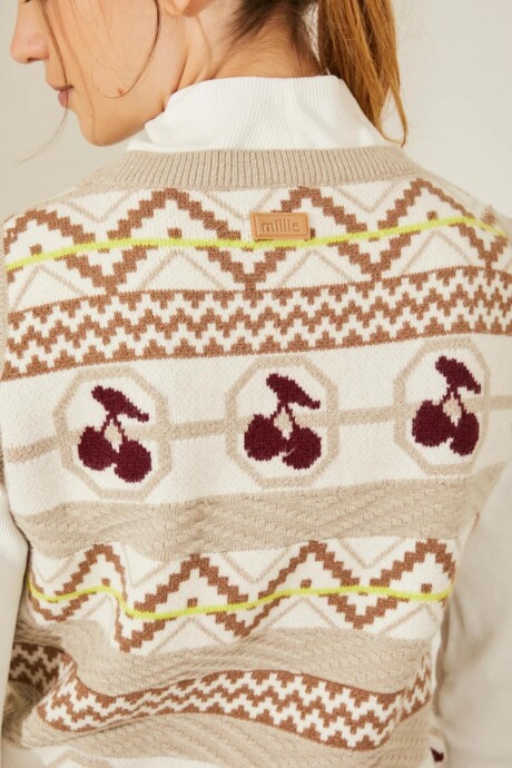 CHALECO CHERRY BEIGE