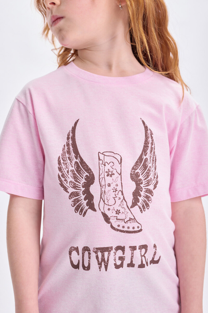 Remera estampa Cowgirl Rosa