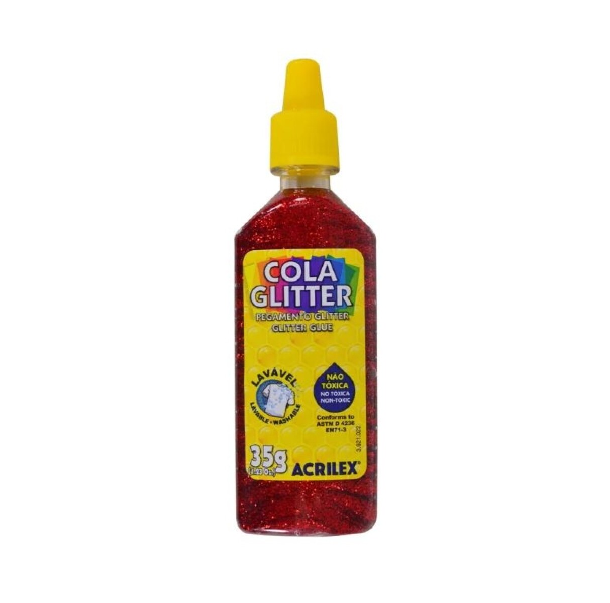 Brillantina Con Goma Roja Acrilex 35 Grs 