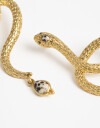 Aros Colgantes Largos Metal Aros Colgantes Snake - Dorado Oro Amarillo