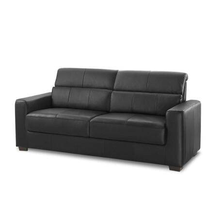 Sillon 100% Cuero 2 Cuerpos Sublime Negro