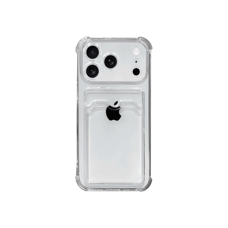 Protector para iPhone 17 Pro con porta tarjeta transparente Protector Para Iphone 17 Pro Con Porta Tarjeta Transparente