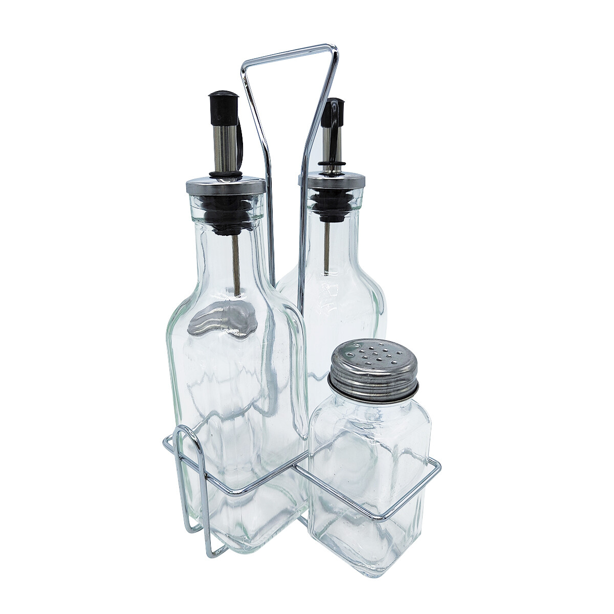 Set Aceitera Y Salero 4 Pcs Con Base Restaurante Cocina 