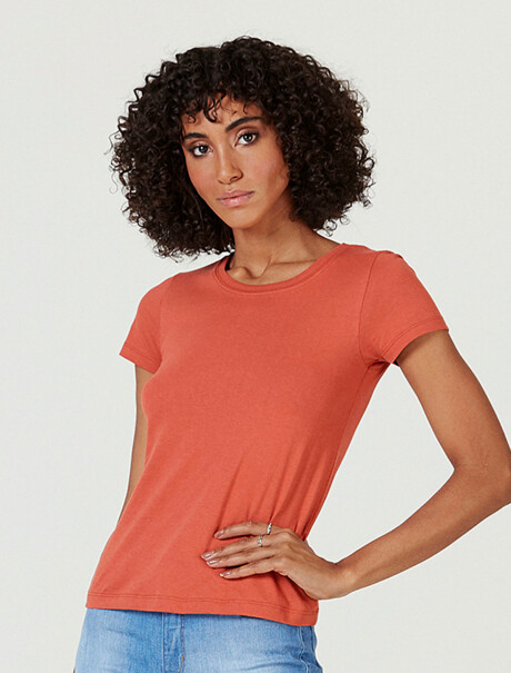 CAMISETA BÁSICA MANGA CORTA NARANJA