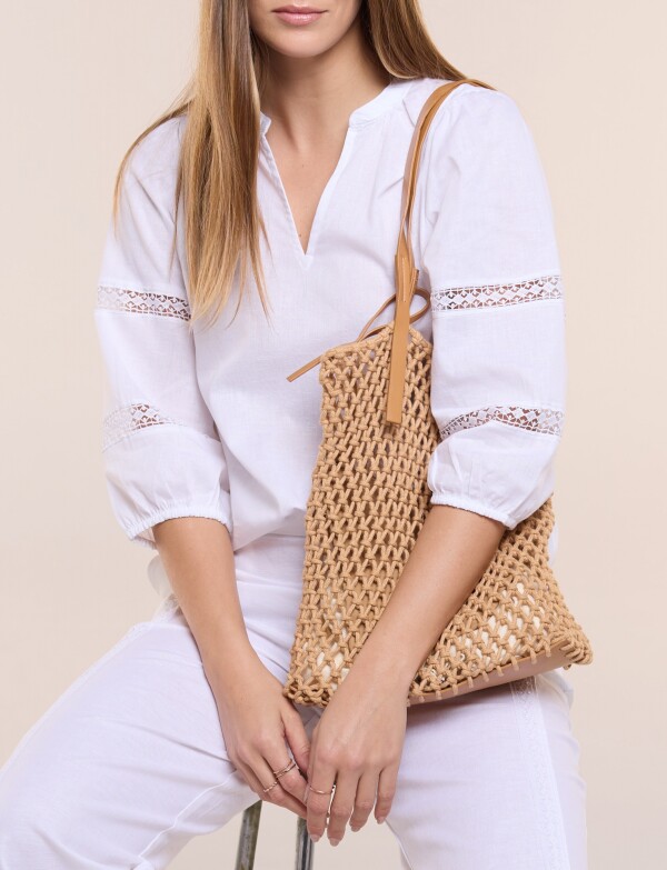 Cartera Bolso Mesh TOSTADO