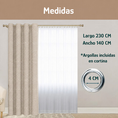 Set x2 Cortina Blackout 140x230 Cm Living Dormitorio Gris Perla Claro