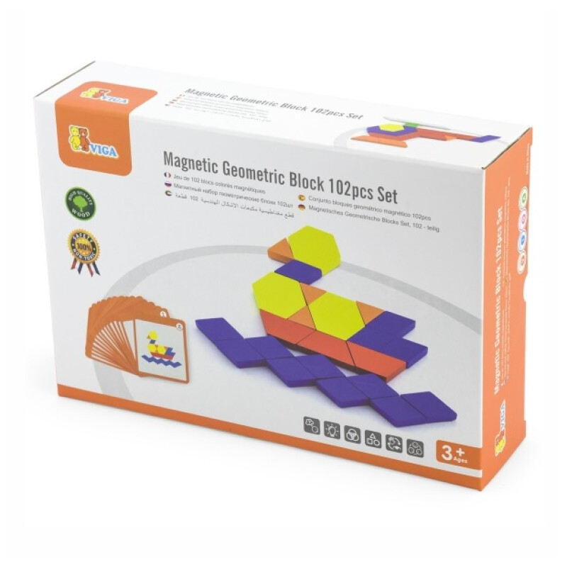 Juego de 102 bloques geométricos magnéticos Juego de 102 bloques geométricos magnéticos