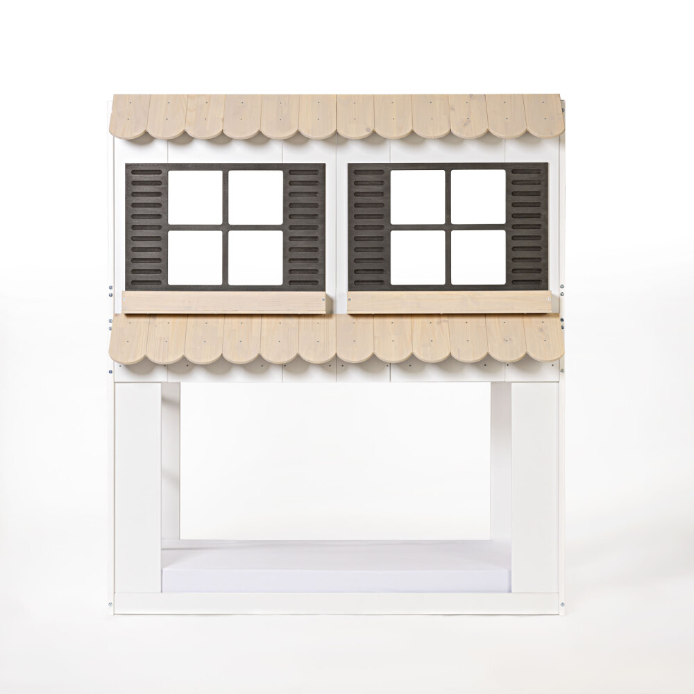 CUCHETA CASITA KIDS 1 PLAZA MDF-Y-MADERA BLANCO PRAGA