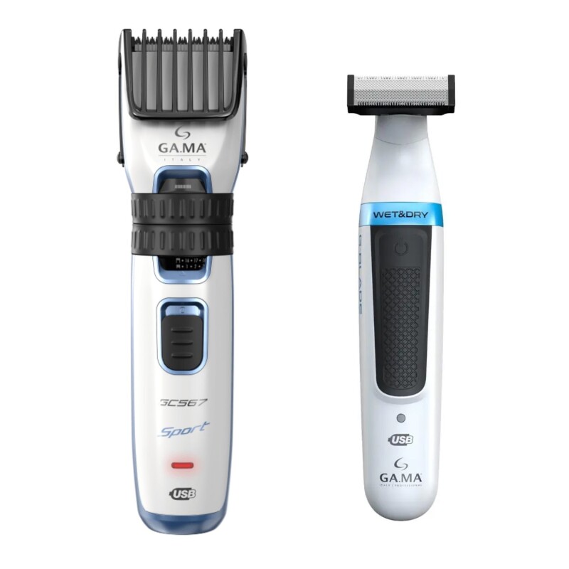 Set GAMA Trimmer GBlade + Cliper GC567 Sport 220V Set GAMA Trimmer GBlade + Cliper GC567 Sport 220V