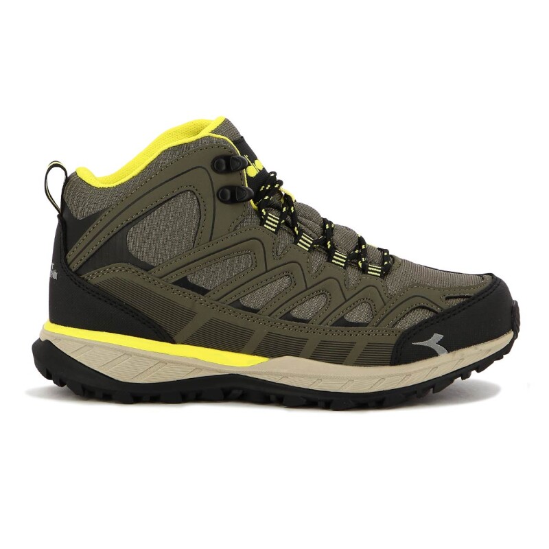 Bota De Trekking Unisex Impermeable Diadora Verde-negro