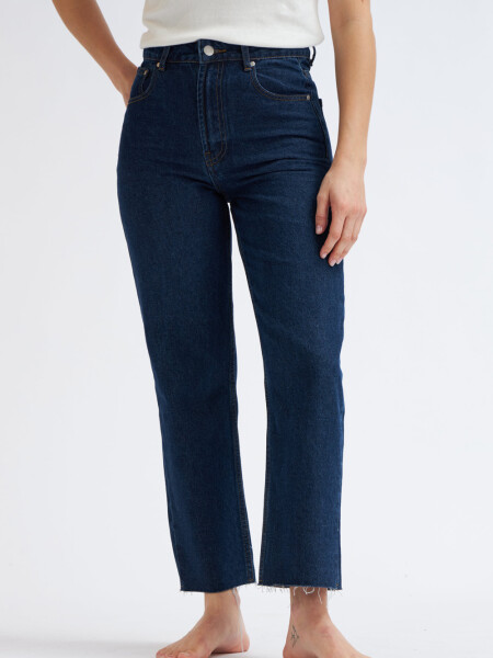 Pantalón de jean recto Azul Oscuro