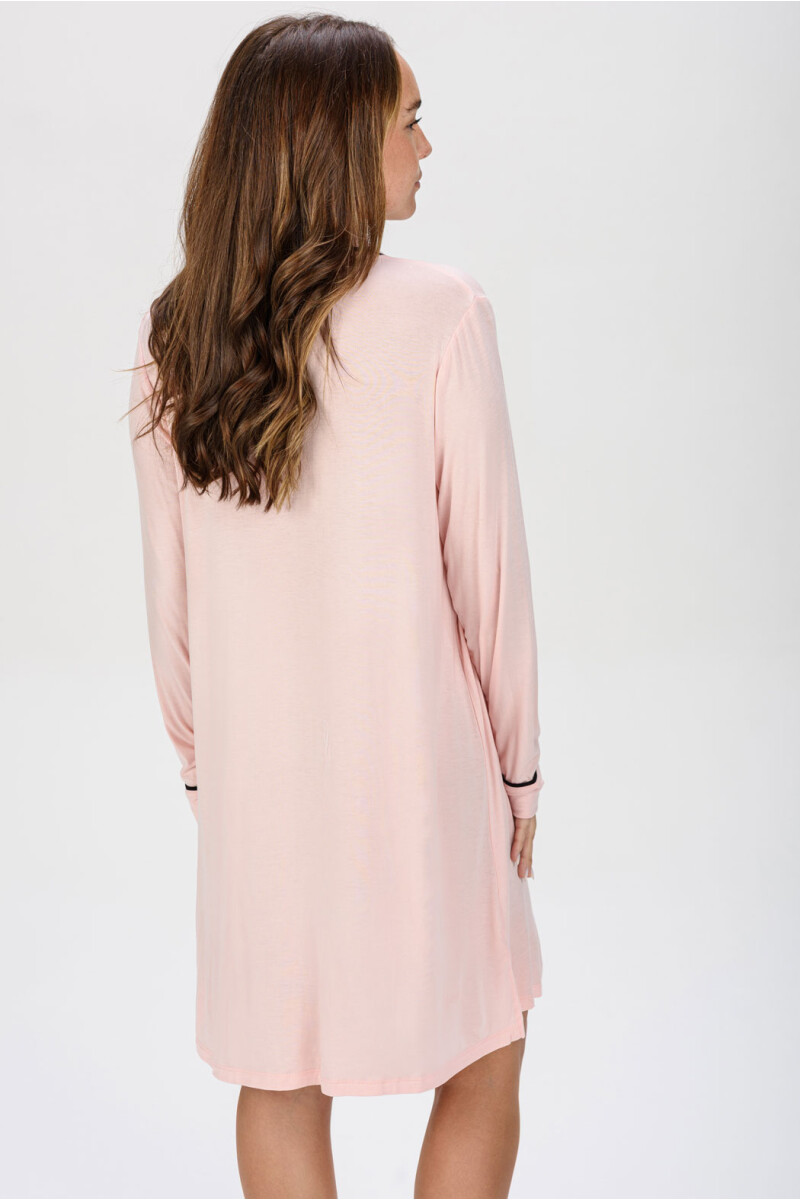 CAMISA LISA CON RIBETE ROSADO