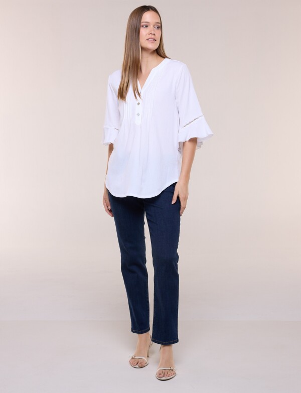 Blusa Det Btn Y Pinz BLANCO