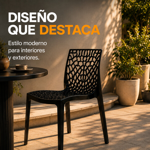Silla Comedor ComboHome Gruvyer Pack X4 Negro 1