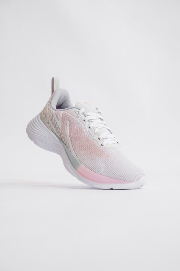 Calzado Deportivo. Blanco y Rosa.