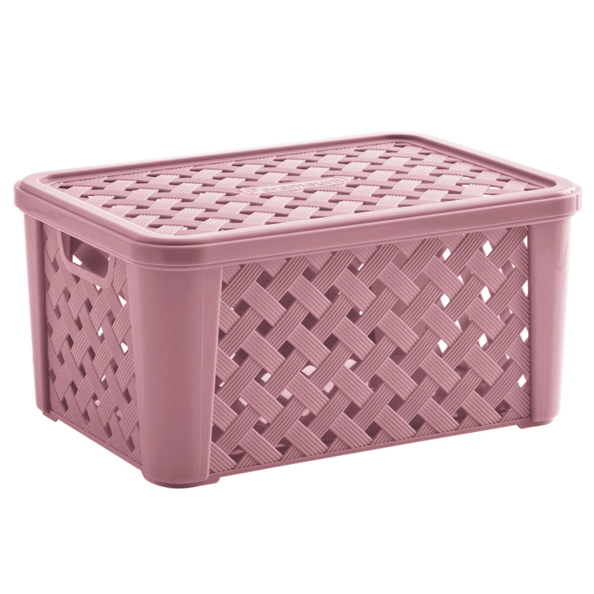 Caja Canasto Organizador Rattan c/ Tapa Paramount 51x35x21Cm - Rosa 