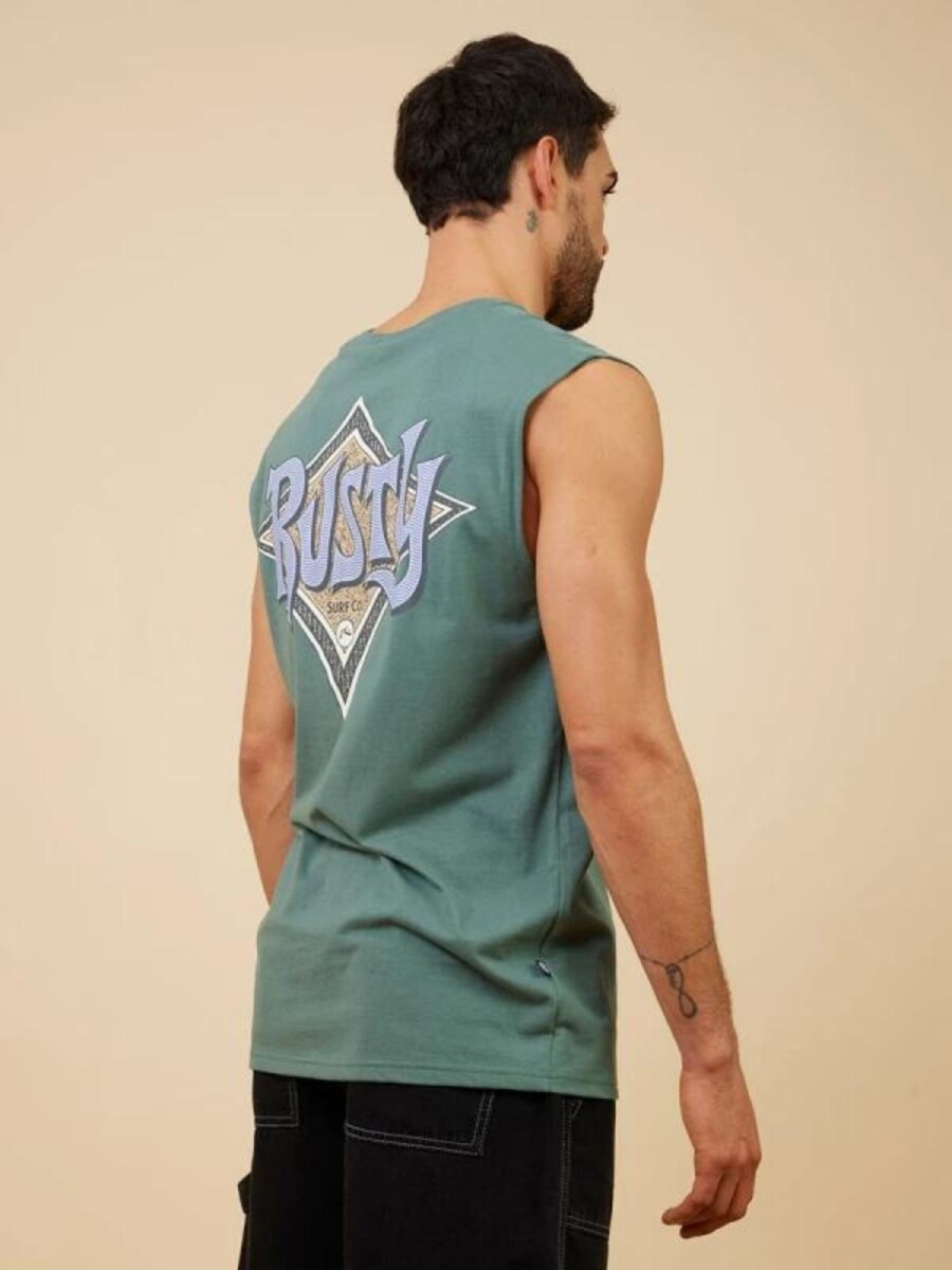 Musculosa Hombre Alg.C/Estam.E/Espal. Rusty - Verde Oscuro 