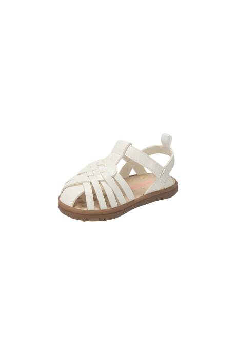 Sandalias con velcro y brillo, blancas Sin color