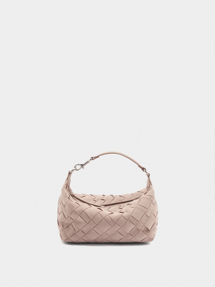 Bolso Bandolera Trenzado Efecto Piel - rosa 