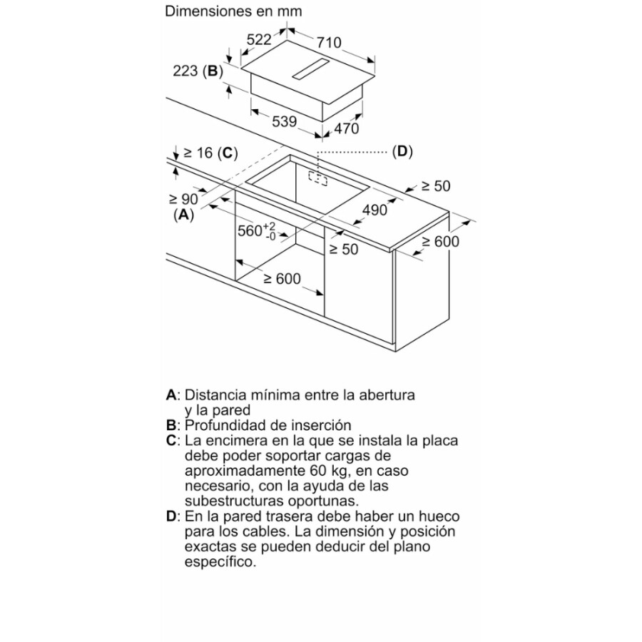 Placa de induccion Bosch PVQ731F26E c/extractor Placa de induccion Bosch PVQ731F26E c/extractor