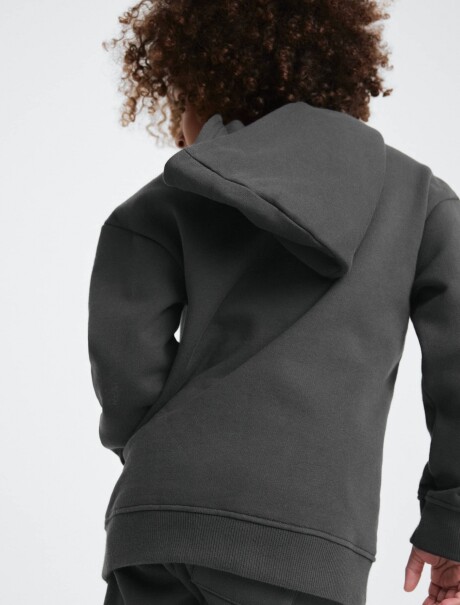 BUZO INFANTIL ESTAMPADO CON CAPUCHA GRIS