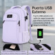 Mochila Urbana Viaje Antirrobo Notebook Matein 1007 28l Violeta