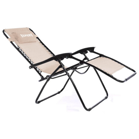 Juego De Jardin Silla Reposera Plegable X2 + Mesa Patio Beige