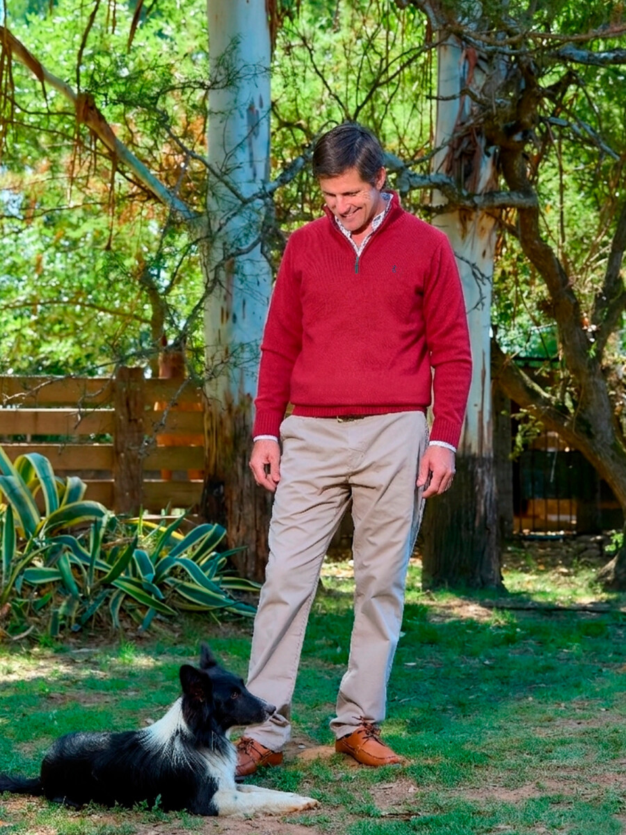 Remera Medio Cierre Criollo - Rojo 