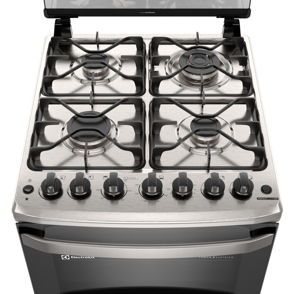 Cocina 4 Hornallas Doble Horno Inox Acero inoxidable