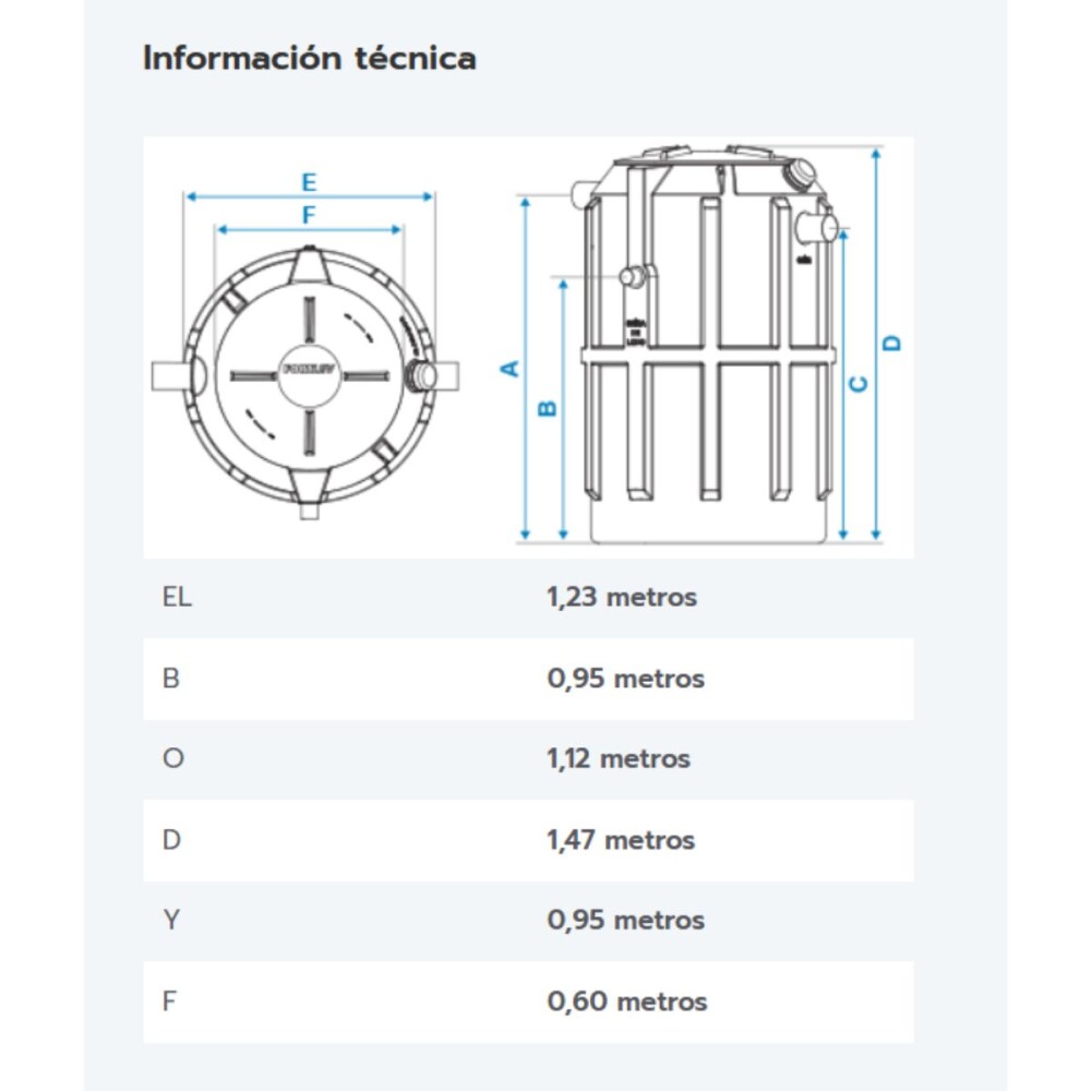 Cámara séptica Biodigestor MAX 700L Fortlev Cámara Séptica Biodigestor Max 700l Fortlev