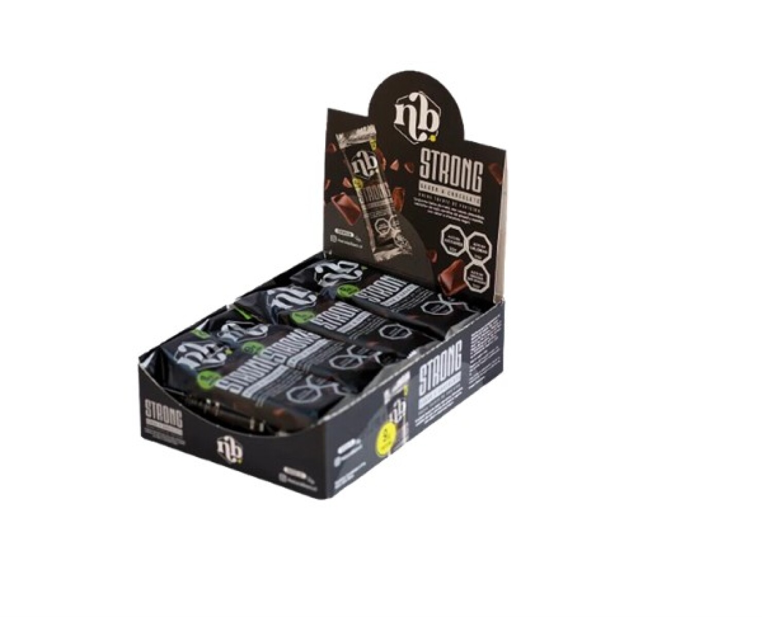 Barra proteína Caja x12 STRONG- Chocolate negro 