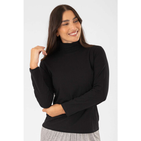 Polera algodón elastano Negro