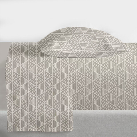 Juego Sábanas 1 Plaza Bukara 100% Microfibra 239-01 GEOM BEIGE