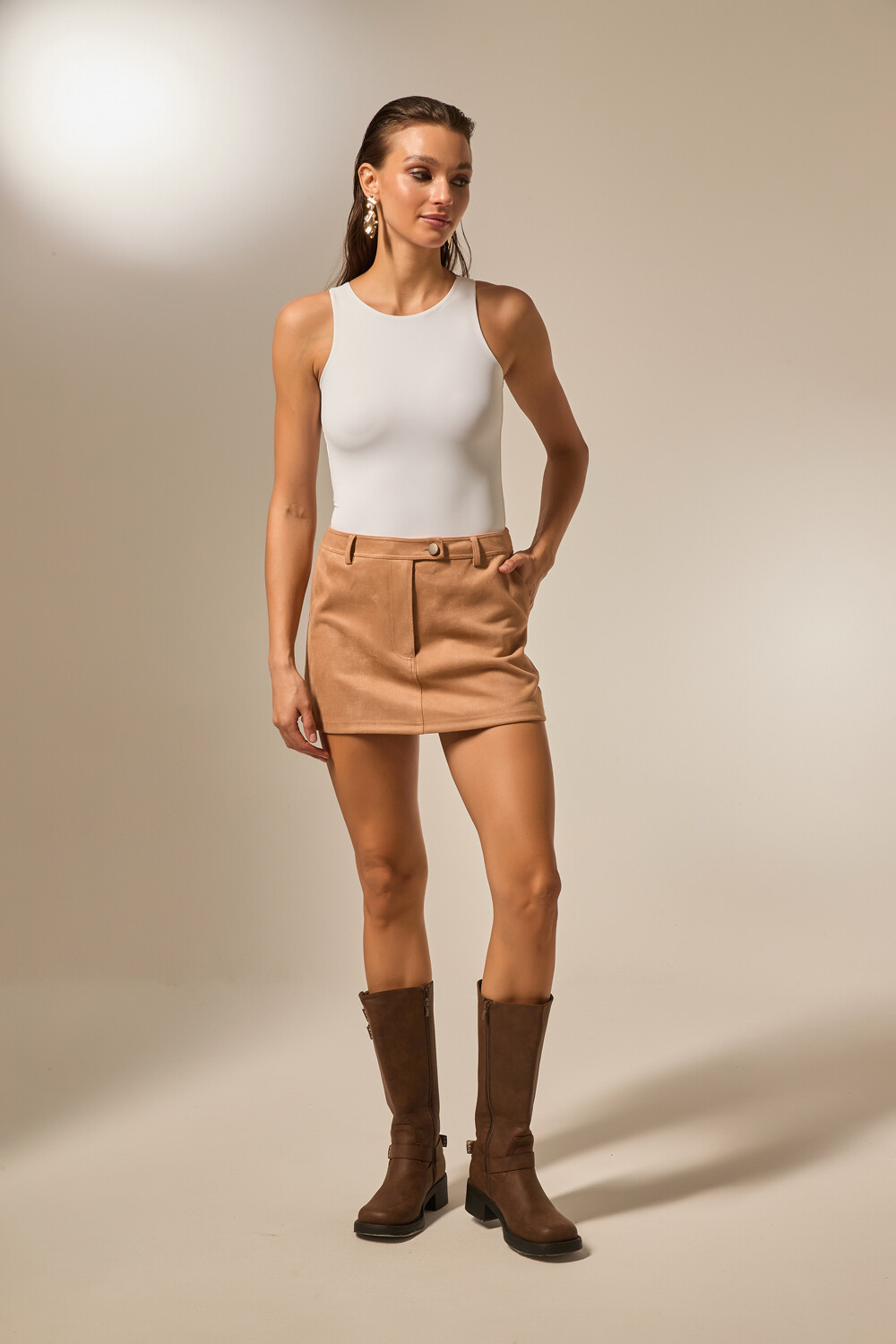 Falda Sussi Beige Oscuro