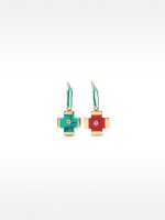 Pendientes De Cruz Esmaltada multicolor