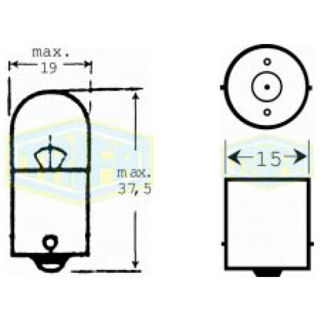 LAMPARA - BAYONETA 12V 5W - BA15S =207HW TRIFA LAMPARA - BAYONETA 12V 5W - BA15S =207HW TRIFA