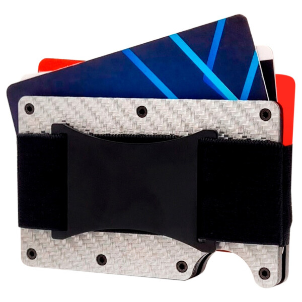 Billetera Tarjetero Bloqueo Rfid Anti Clonación Calidad Variante Color Plateado Labrado