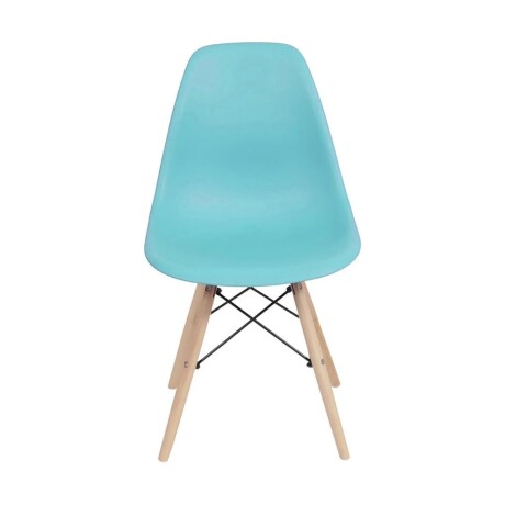 Silla Eames DKR Base En Madera Turquesa