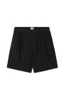 FOSTER PLEATED LINEN SHORT Negro