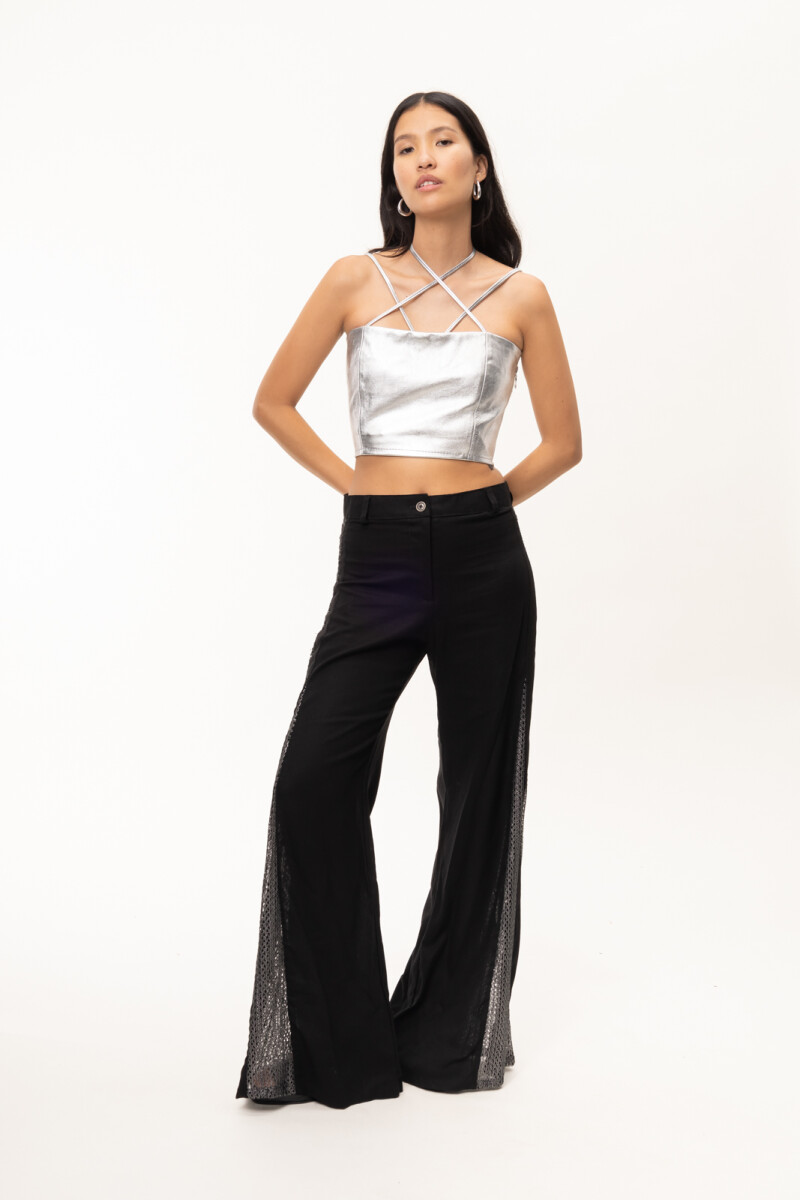 Top Leather Alba Plateado