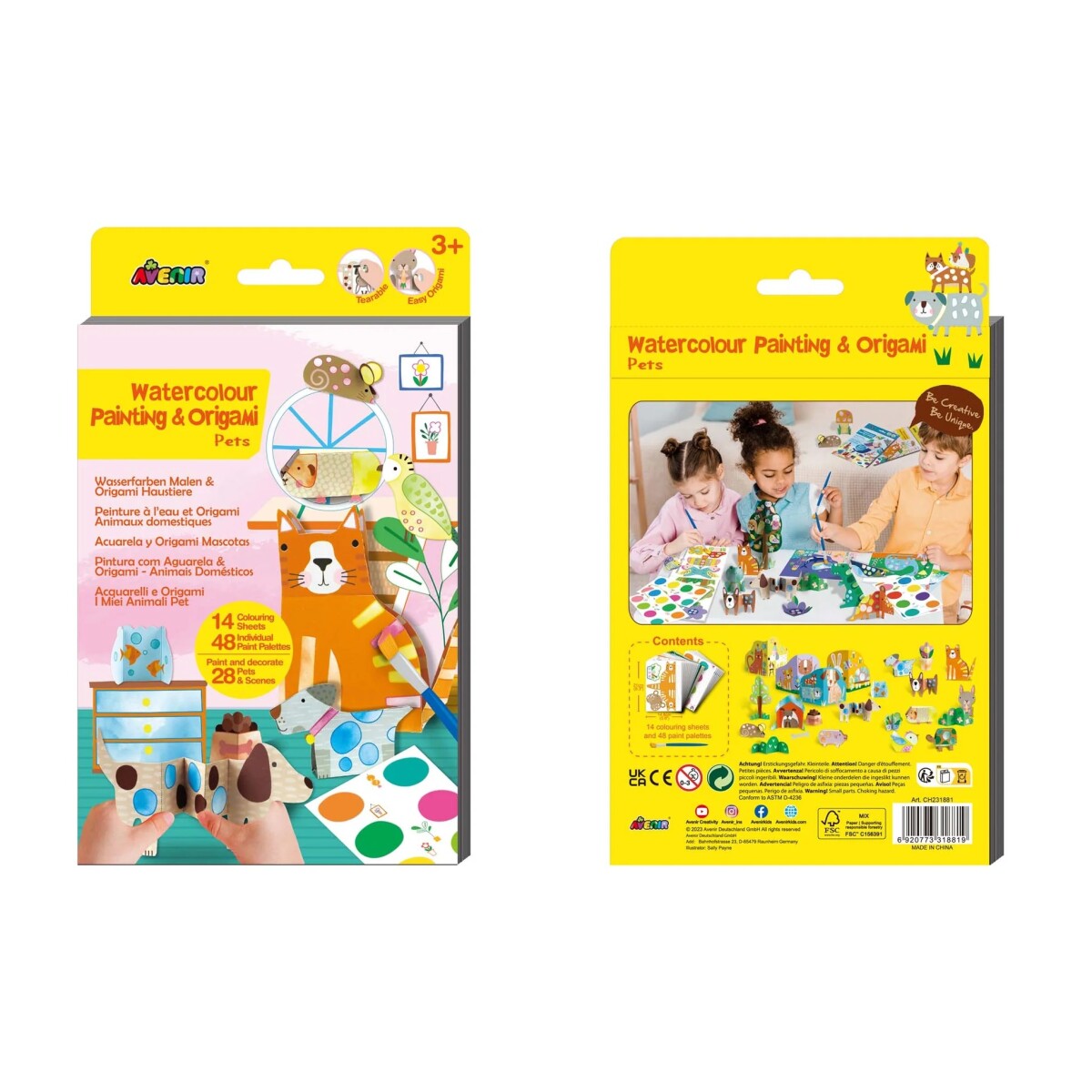 Avenir Acuarela Pintura y Origami-Mascotas 